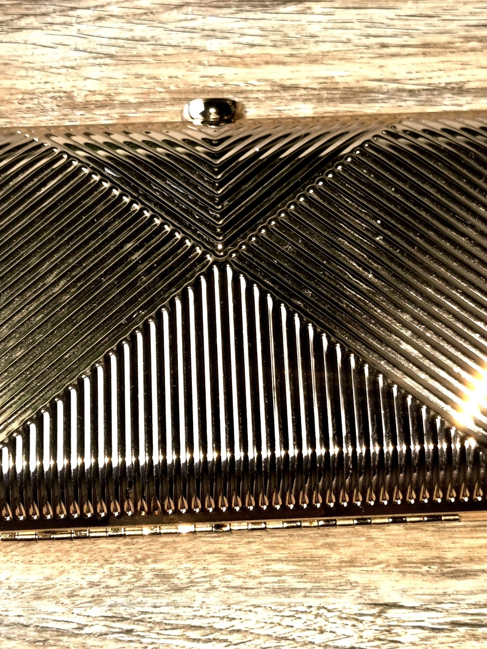 Textured Clutch - Metallic Gold